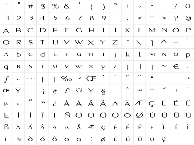 Facette Regular font glyphpreview