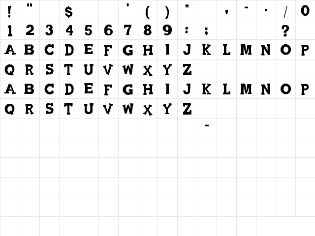 Quadrophonic Regular font glyphpreview