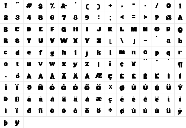 Musa Paradisiaca font glyphpreview