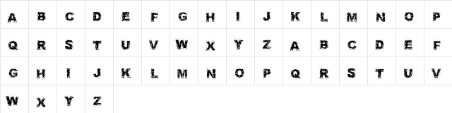 Fuzzed Regular font glyphpreview