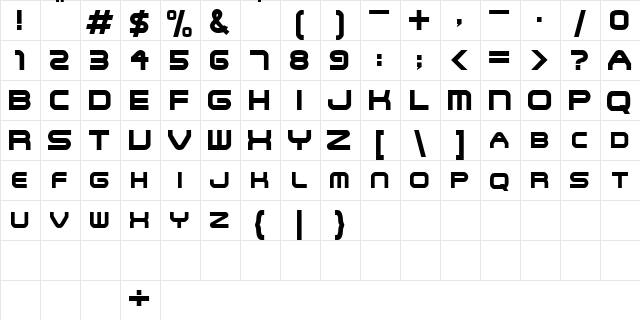 SNFU Regular font glyphpreview