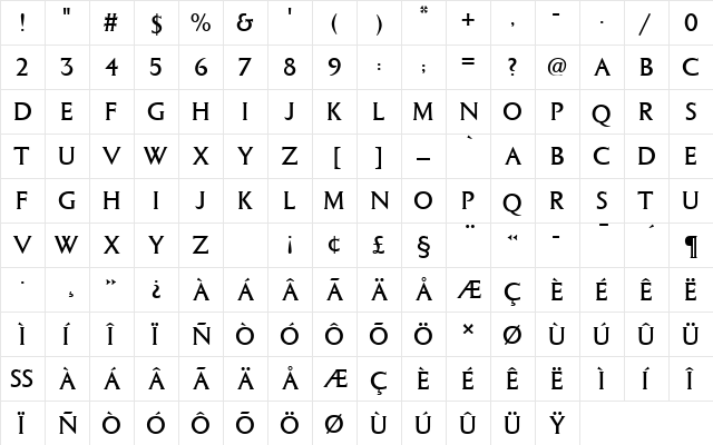 ColumnaSolDRo1 Regular font glyphpreview