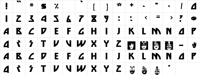 Die Nasty SuperBold font glyphpreview