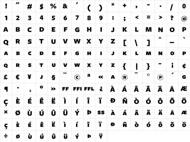 Freight Sans Black SC font glyphpreview