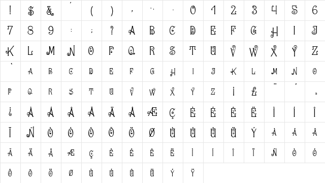 Typornament Prague Regular font glyphpreview