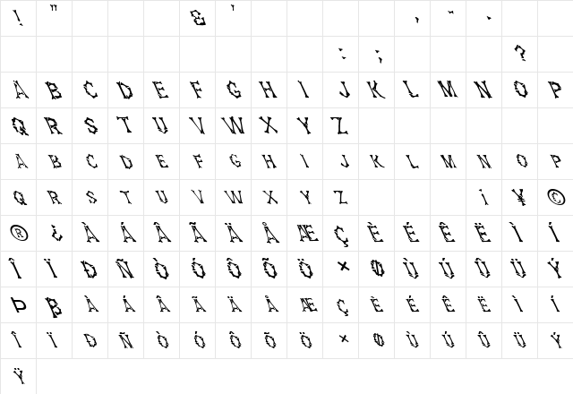 FZ UNIQUE 5 LEFTY Normal font glyphpreview