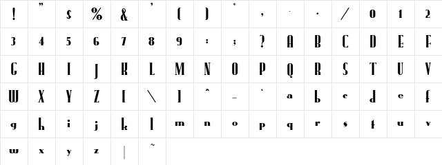 Fund-Runk Regular font glyphpreview