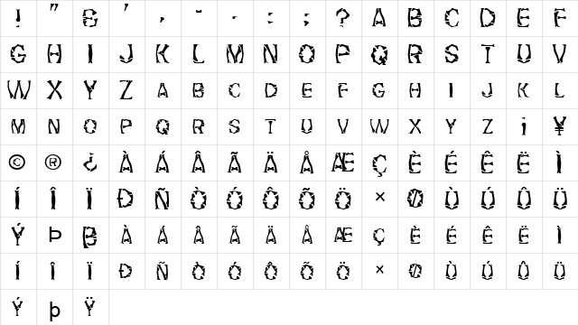 FZ WARPED 21 Normal font glyphpreview