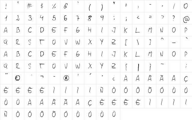 jopea302 Simple Regular font glyphpreview
