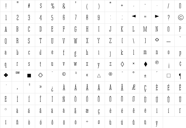 CgTowerCd Medium font glyphpreview