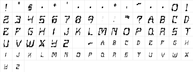 Scritzy Regular font glyphpreview