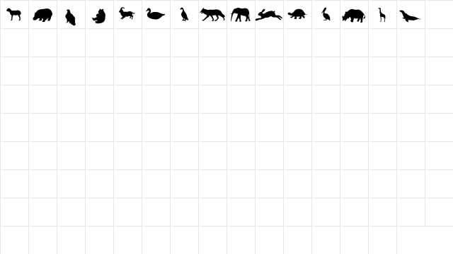 TQF_Animals Regular font glyphpreview
