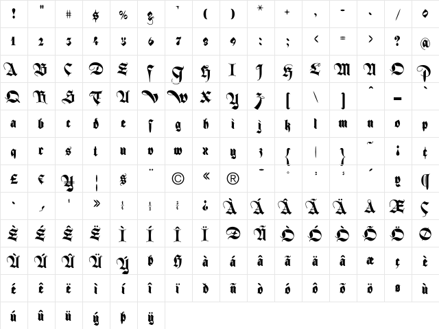 Ferox Regular font glyphpreview