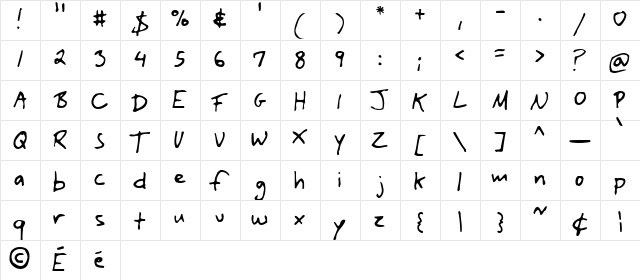 Yank Regular font glyphpreview