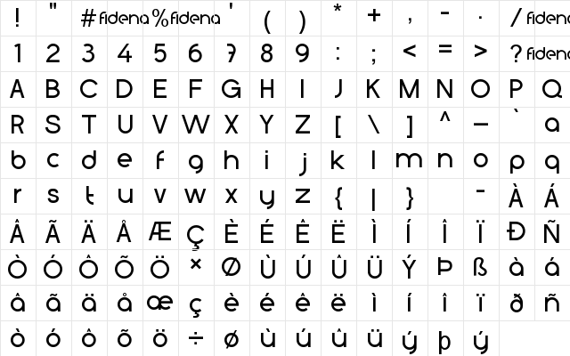 Fidena Regular font glyphpreview