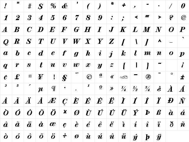 RubyScriptExtrabold normal font glyphpreview