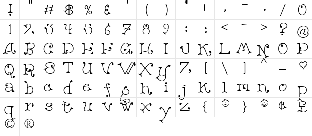 DC Lindsey Regular font glyphpreview