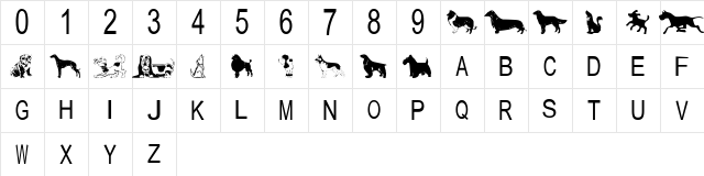 tungfont dog Regular font glyphpreview