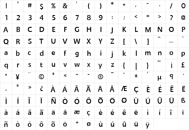 AIQuanta Medium font glyphpreview