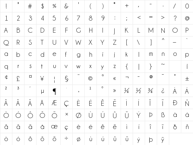 Champagne & Limousines Regular font glyphpreview