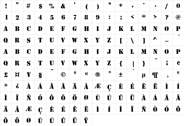 Stamp-Normal Regular font glyphpreview