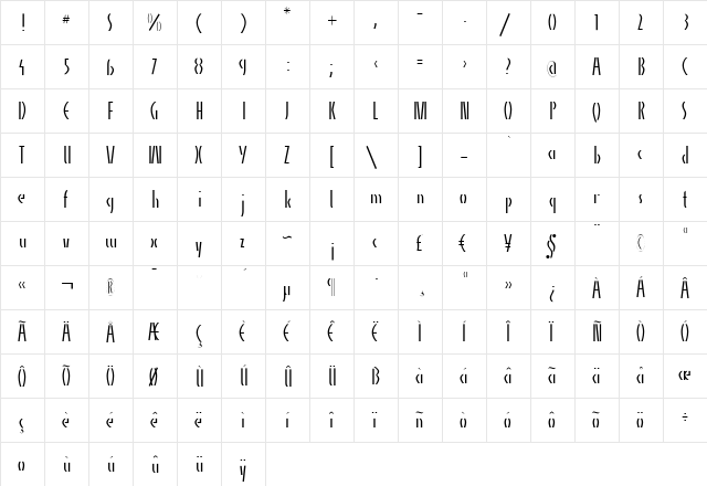 AlphaCharlie Light Regular font glyphpreview