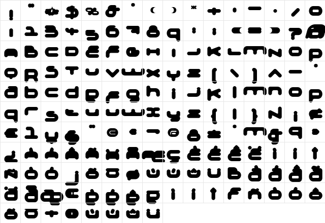 Adrenalin Regular font glyphpreview