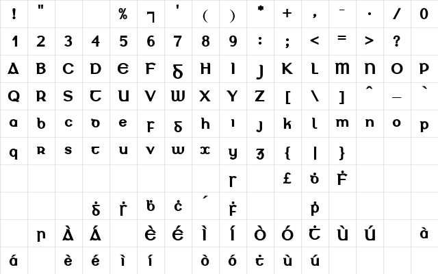Tromchl Regular font glyphpreview
