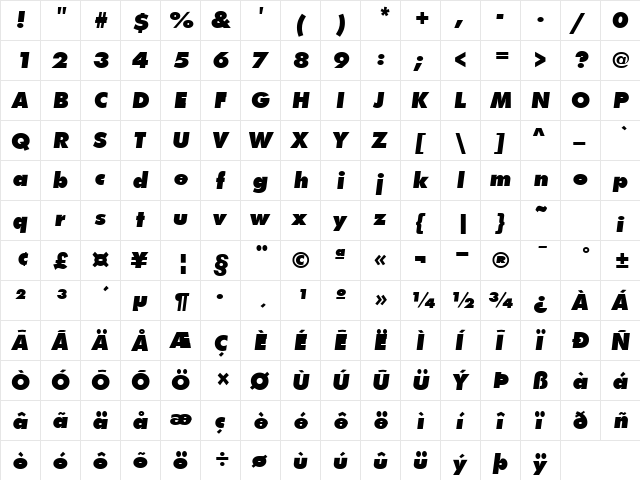 FunctionX Bold Italic font glyphpreview