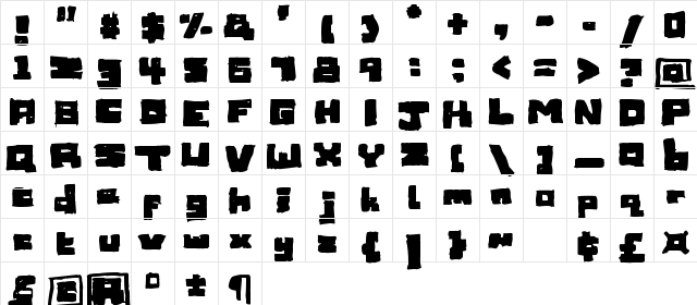 Sketchy Regular font glyphpreview