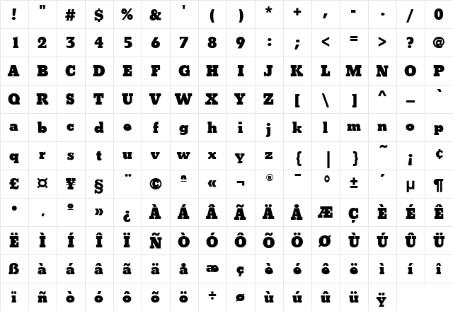 BetonEF Regular font glyphpreview