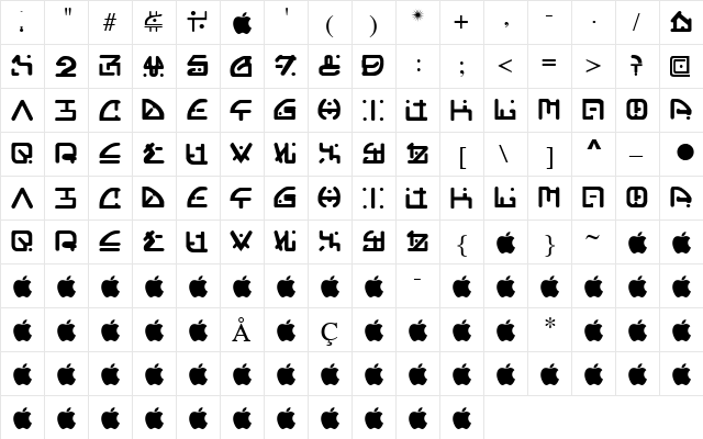 Orgy Regular font glyphpreview