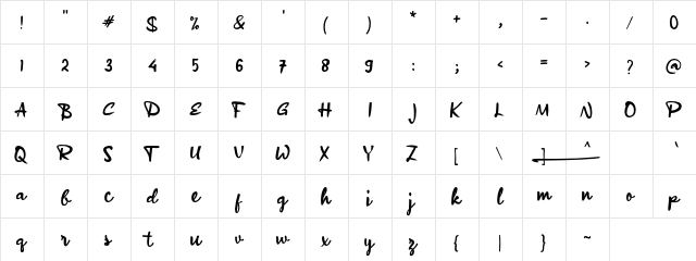 a Affirmation Regular font glyphpreview
