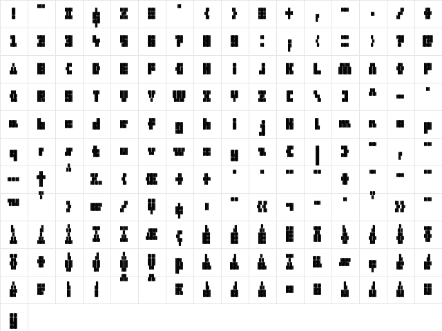 DS Okinami265R Regular font glyphpreview