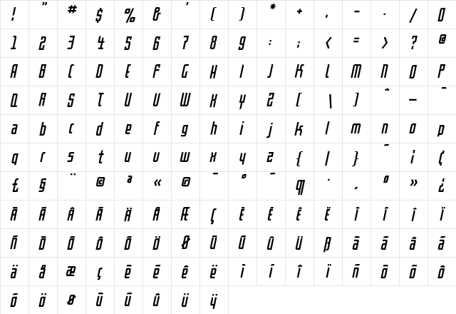 FFRosetta-Italic Regular font glyphpreview