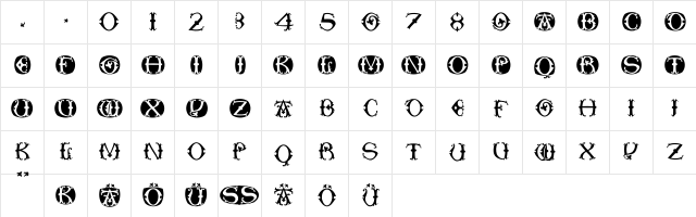 ToskanaCapsRound Regular font glyphpreview