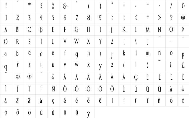 Allise Regular font glyphpreview