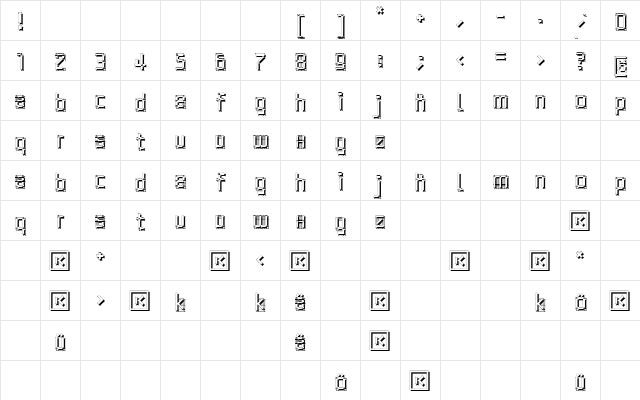 Architypo Regular font glyphpreview