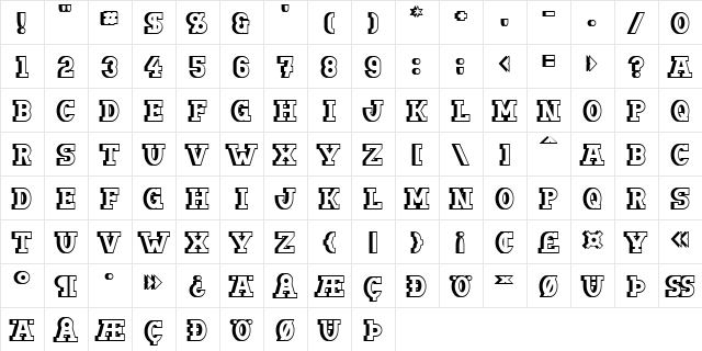 Doergon Shift Regular font glyphpreview