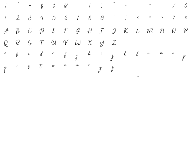 South Dallas Regular font glyphpreview