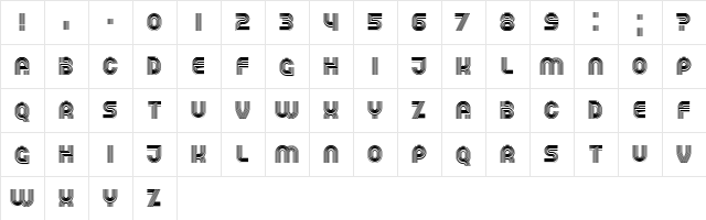 Running Regular font glyphpreview