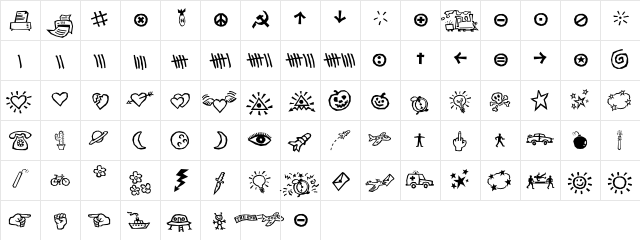 F2FSimbolico LT Std Regular font glyphpreview