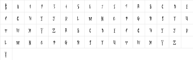 FleshDigster Regular font glyphpreview