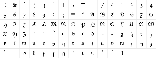 eufm10 Regular font glyphpreview