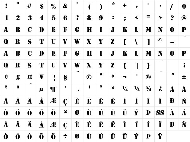 Stencil DB Regular font glyphpreview
