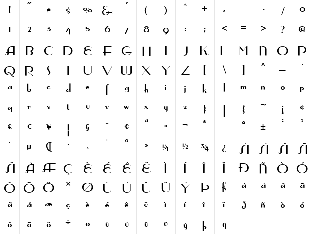 Quoi Chou NF Bold font glyphpreview
