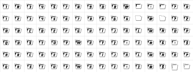 Eyes Only Outline Condensed Outline Condensed font glyphpreview