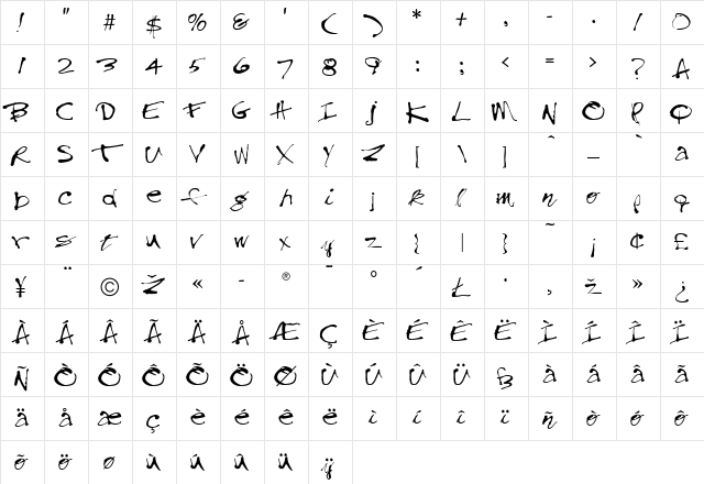 Threadneedle Regular font glyphpreview