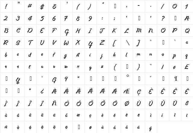FrenchLetters Regular font glyphpreview