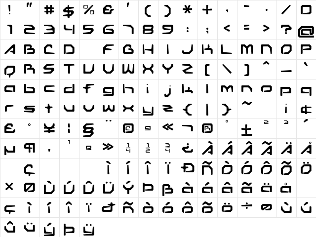 Transformer Demo font glyphpreview